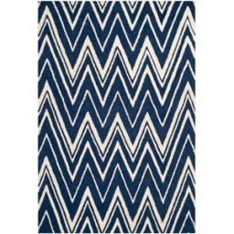 Safavieh Alfombra moderno de lana azul/blanco, 122 x 183 cm