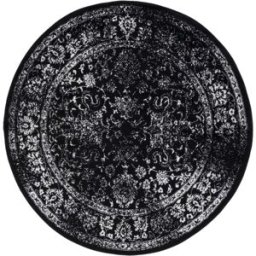 Safavieh Alfombra vintage de polipropileno blanco y negro, 183 x 183 cm