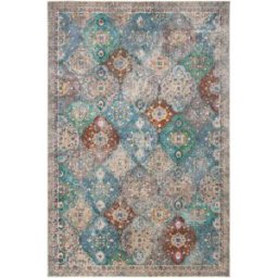 Safavieh Alfombra transicional de polipropileno blanco/azul, 122 x 183 cm