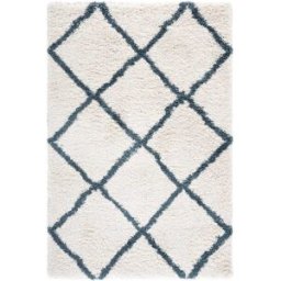 Safavieh Alfombra de polipropileno blanco/azul, 122 x 183 cm