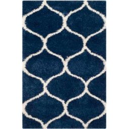 Safavieh Alfombra de polipropileno azul/blanco, 122 x 183 cm