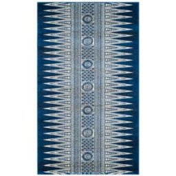 Safavieh Alfombra transicional de polipropileno azul/blanco, 122 x 183 cm