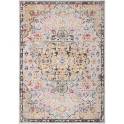 Safavieh Alfombra transicional de polipropileno gris/oro, 122 x 183 cm