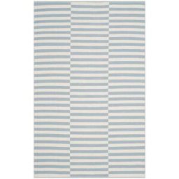 Safavieh Alfombra moderno de algodón blanco/azul, 122 x 183 cm