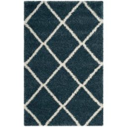 Safavieh Alfombra de polipropileno azul/blanco, 122 x 183 cm