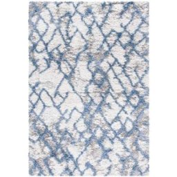 Safavieh Alfombra de polipropileno blanco/azul, 122 x 183 cm