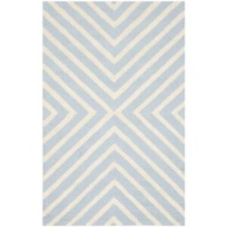 Safavieh Alfombra diamante de lana azul/blanco, 122 x 183 cm