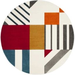 Safavieh Alfombra contemporáneo de polipropileno blanco/azul, 122 cm