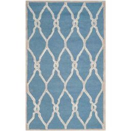 Safavieh Alfombra moderno de lana azul/blanco, 122 x 183 cm