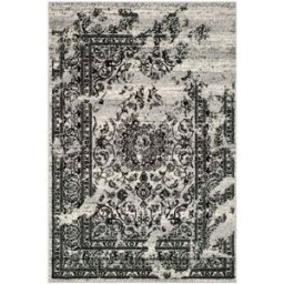 Safavieh Alfombra envejecido de polipropileno plata/negro, 155 x 229 cm