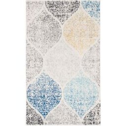 Safavieh Alfombra contemporáneo de polipropileno blanco/azul, 122 x 183 cm