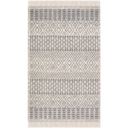 Safavieh Alfombra bohemio de lana blanco/azul, 183 x 183 cm