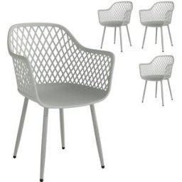Outsunny Sillas de jardín 56x51x84 cm gris