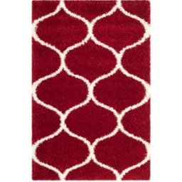 Safavieh Alfombra de polipropileno rojo/blanco, 122 x 183 cm