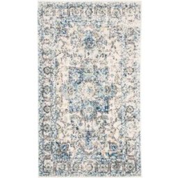 Safavieh Alfombra tradicional de polipropileno azul/blanco, 122 x 183 cm
