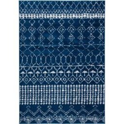Safavieh Alfombra bohemio de polipropileno azul/blanco, 160 x 229 cm