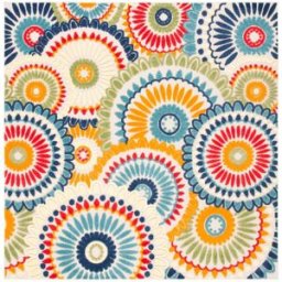 Safavieh Alfombra moderno de polipropileno azul/blanco, 160 x 160 cm