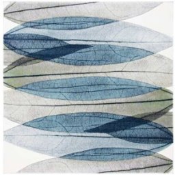 Safavieh Alfombra contemporáneo de polipropileno blanco/azul, 122 x 122 cm