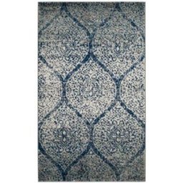 Safavieh Alfombra moderno chic de polipropileno azul/plata, 122 x 183 cm