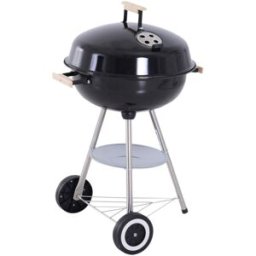 Outsunny Barbacoa de carbón 48x56x85cm negro y plata