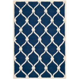 Safavieh Alfombra moderno de lana azul/blanco, 152 x 244 cm