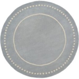 Safavieh Alfombra borde de puntos de lana azul/blanco, 152 x 152 cm