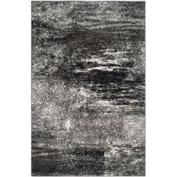 Safavieh Alfombra abstracto moderno de polipropileno plata/negro, 155 x 229 cm