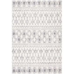 Safavieh Alfombra bohemio de polipropileno blanco/gris, 135 x 196 cm
