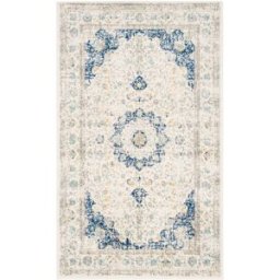 Safavieh Alfombra transicional de polipropileno blanco/azul, 122 x 183 cm
