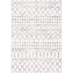 Safavieh Alfombra bohemio de polipropileno blanco/gris, 135 x 196 cm