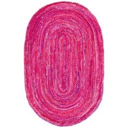 Safavieh Alfombra casa rural de algodón rosa, 122 x 183 cm