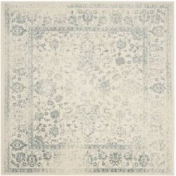 Safavieh Alfombra vintage de polipropileno blanco/gris, 183 x 183 cm