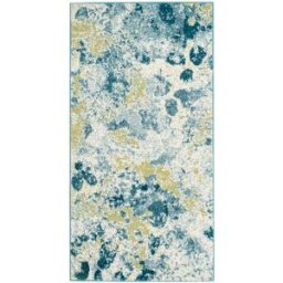 Safavieh Alfombra abstracto de polipropileno blanco/azul, 122 x 183 cm