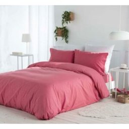 Naf Naf Funda nórdica lisa 100% algodón 240x220 cm fresa