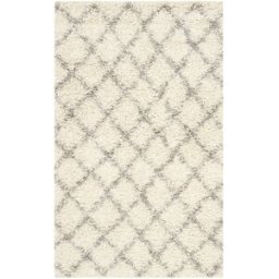 Safavieh Alfombra de polipropileno blanco/gris, 122 x 183 cm