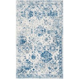 Safavieh Alfombra tradicional de polipropileno blanco/azul, 122 x 183 cm