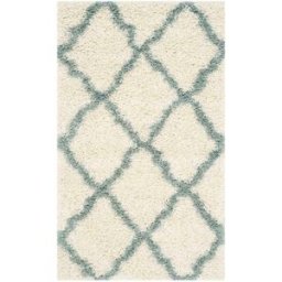 Safavieh Alfombra de polipropileno blanco/azul, 122 x 183 cm