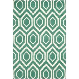 Safavieh Alfombra contemporáneo de lana azul/blanco, 122 x 183 cm
