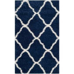 Safavieh Alfombra de polipropileno azul/blanco, 122 x 183 cm