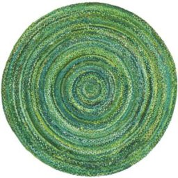 Safavieh Alfombra casa rural de algodón verde, 122 x 122 cm