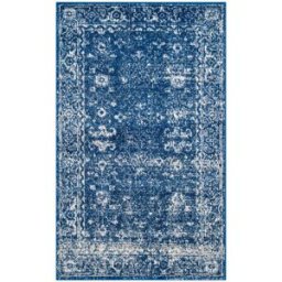 Safavieh Alfombra transicional de polipropileno azul/blanco, 122 x 183 cm