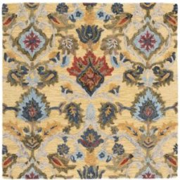 Safavieh Alfombra tradicional de lana oro/multicolor, 183 x 183 cm