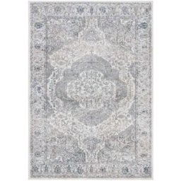 Safavieh Alfombra tradicional de polipropileno blanco/gris, 122 x 183 cm