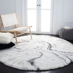 Safavieh Alfombra de polipropileno blanco/gris, 122 cm