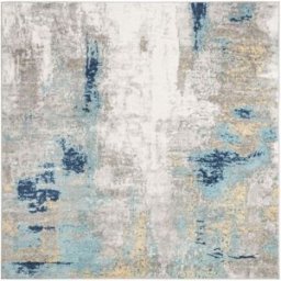 Safavieh Alfombra contemporáneo de polipropileno gris/oro, 152 x 152 cm
