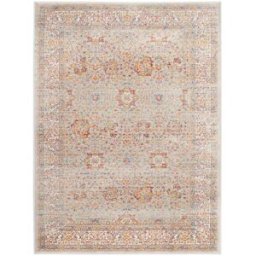 Safavieh Alfombra persa del viejo mundo de viscosa plata/blanco, 122 x 170 cm