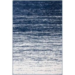 Safavieh Alfombra ombre moderno de polipropileno azul/blanco, 135 x 196 cm