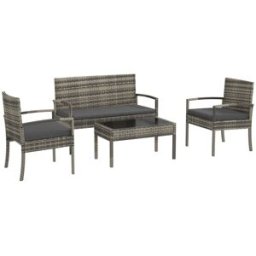 Outsunny Muebles de jardín 108x58x78 cm gris