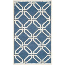Safavieh Alfombra moderno de lana azul/blanco, 122 x 183 cm