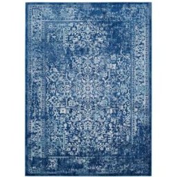 Safavieh Alfombra transicional de polipropileno azul/blanco, 201 x 274 cm